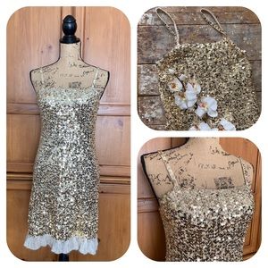 IISLI Cocktail Evening Shimmery Sequin Knit Dress